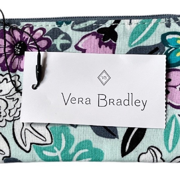 Vera Bradley Penelope’s Garden Lighten Up Zip ID Case and Lanyard Blue Purple - Picture 5 of 6